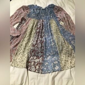 Women’s NWT size small sheer Free People Multicolor Patchwork Dress